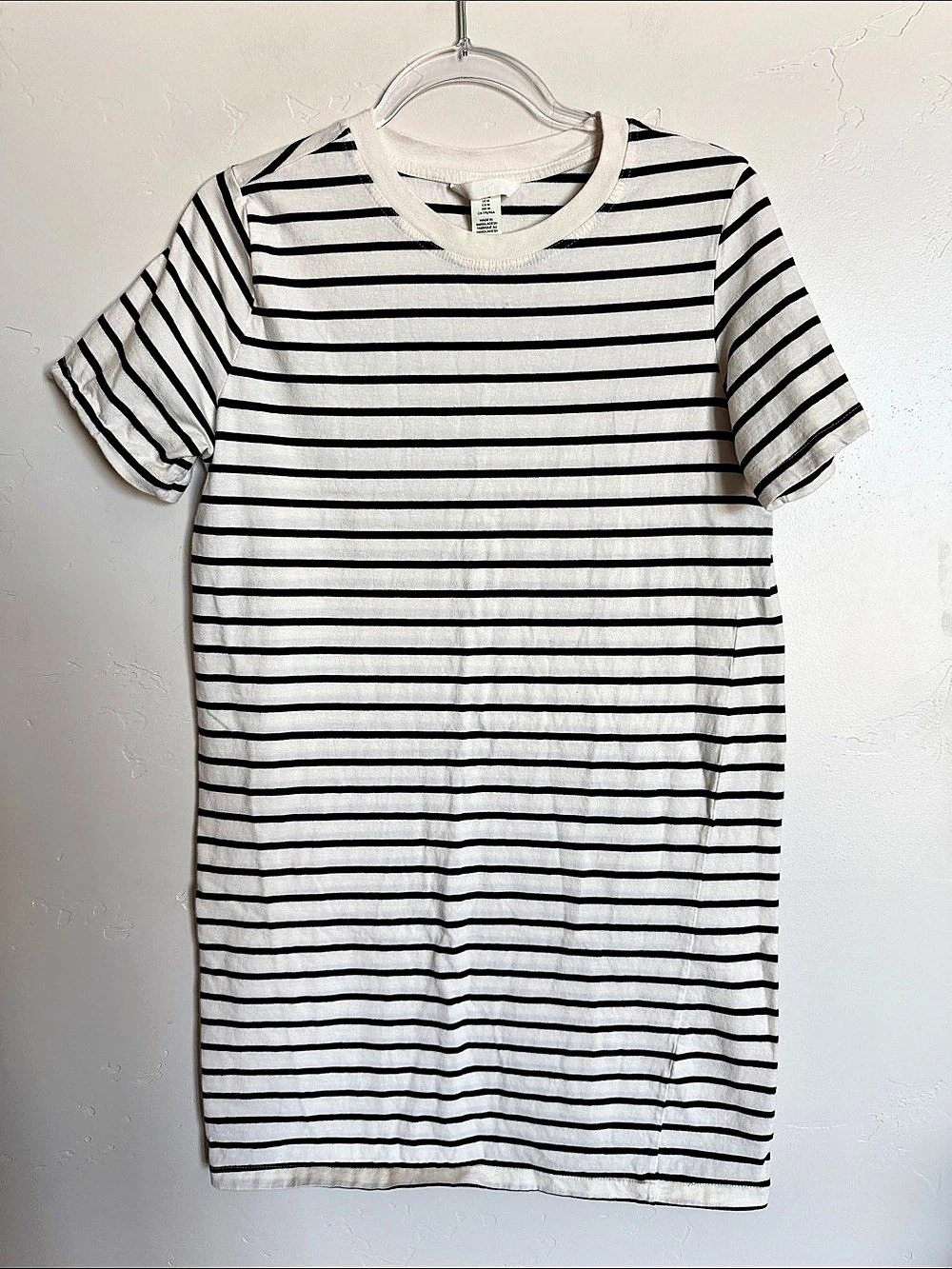 H&M Striped Cotton Mini Dress Size Medium